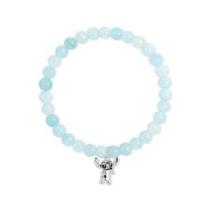 BRACELET DE PERLES BLEUES + PENDENTIF STITCH