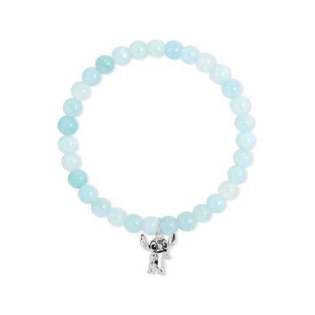BRACELET DE PERLES BLEUES + PENDENTIF STITCH