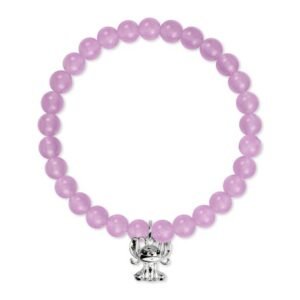 BRACELET DE PERLES ROSES + PENDENTIF ANGEL