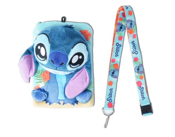 LANYARD AVEC POCHETTE PORTE-CARTES STITCH SITTING DELUXE