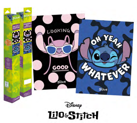 SET 2 POSTERS 52x38CM STITCH & ANGEL