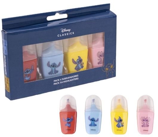 SET DE 4 SURLIGNEURS STITCH